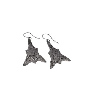 Orecchini in acciaio damasco inossidabile triangoli astratti