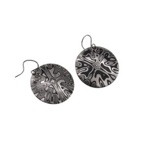 Orecchini in damasco di acciaio inossidabile Dischi