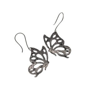 Orecchini in damasco di acciaio inossidabile Farfalle profilo
