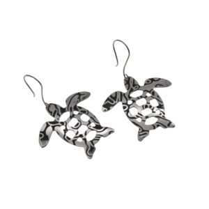 Orecchini in damasco di acciaio inossidabile Tartarughe
