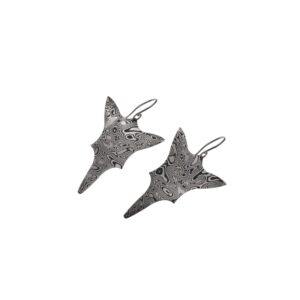 Orecchini di damasco in acciaio inossidabile Triangoli astratti capovolti