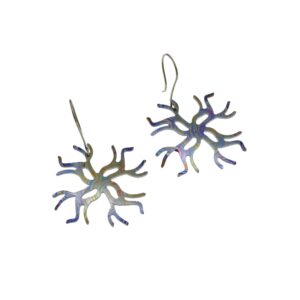 Orecchini in damasco di titanio Coralli 4 rami