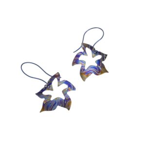 Orecchini in damasco di titanio Fiori orchidea