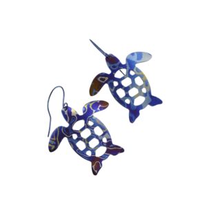 Orecchini in damasco di titanio Tartarughe