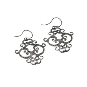 Orecchini in Damasco di acciaio inossidabile Decoro barocco