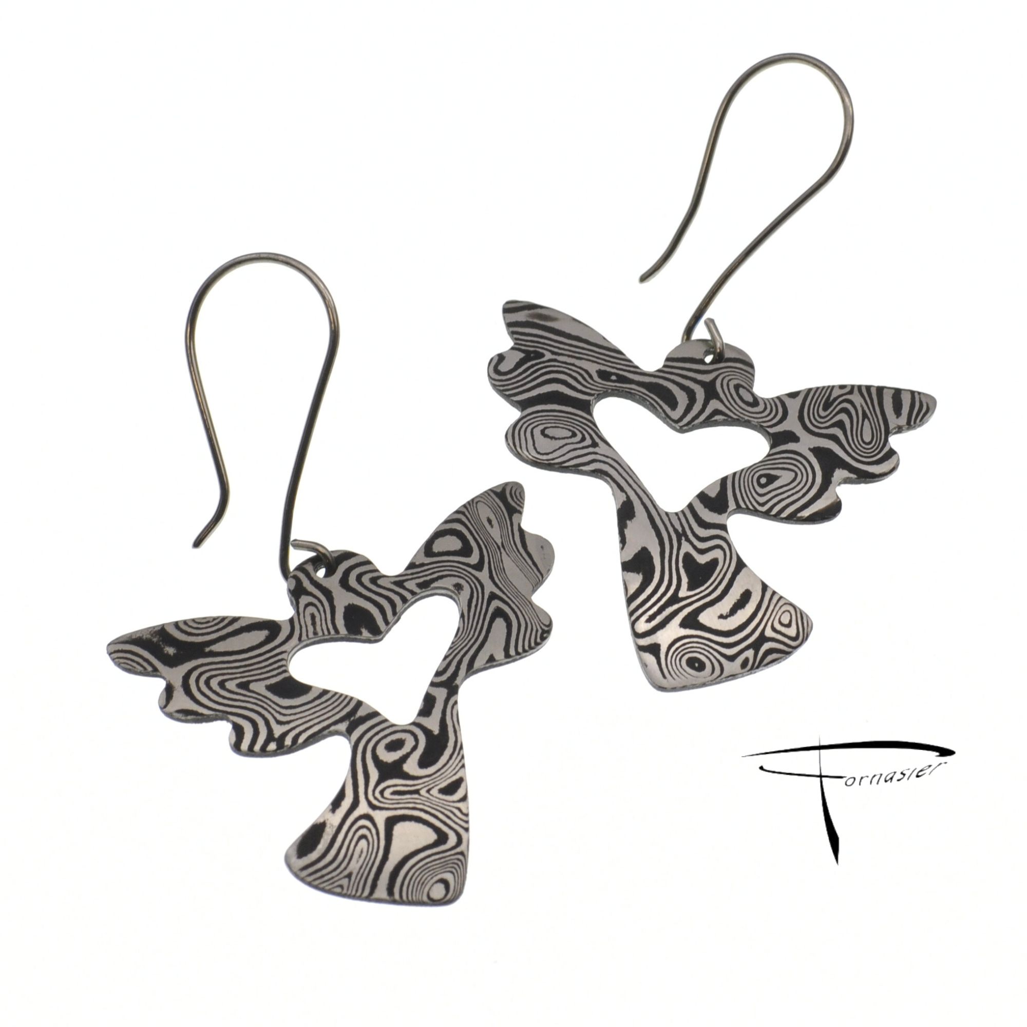 Orecchini in acciaio damasco inossidabile Angeli