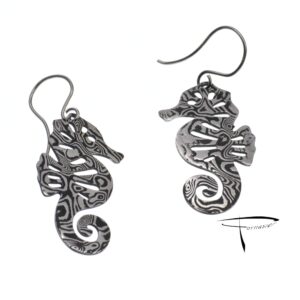 Orecchini in acciaio damasco inossidabile cavallucci marini