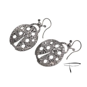 Orecchini in damasco di acciaio inossidabile Coccinelle