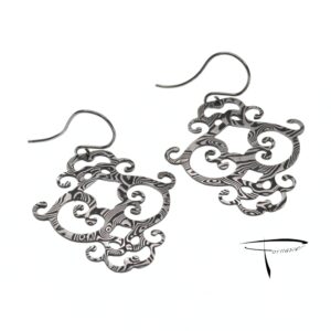 Orecchini in Damasco di acciaio inossidabile Decoro barocco