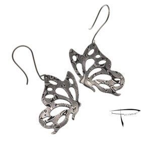 Orecchini in damasco di acciaio inossidabile Farfalle profilo