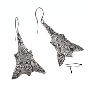 Orecchini in acciaio damasco inossidabile triangoli astratti