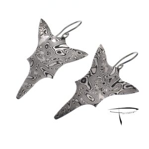 Orecchini di damasco in acciaio inossidabile Triangoli astratti capovolti