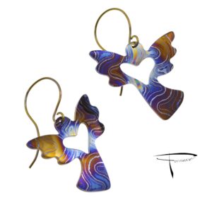 Orecchini in damasco di titanio Angeli