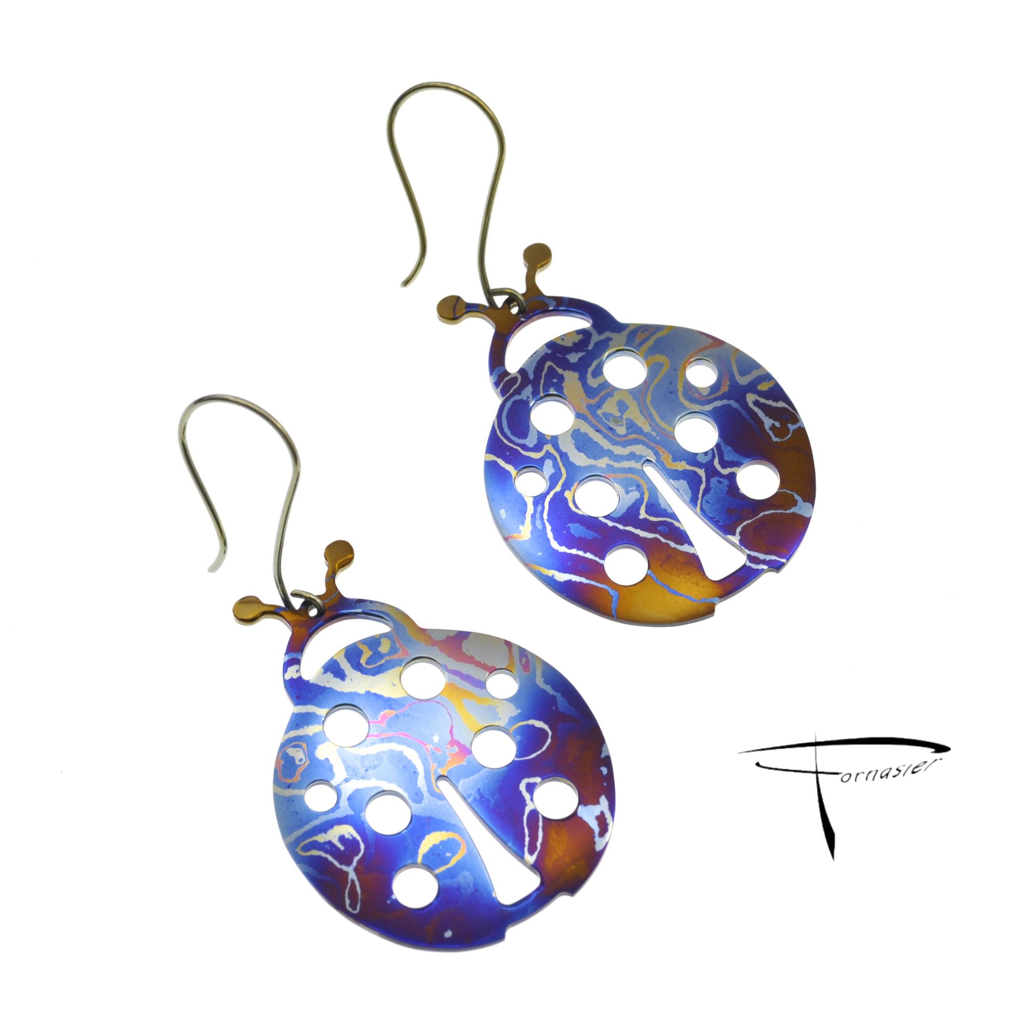 Orecchini in damasco di titanio Coccinelle