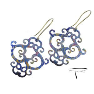 Orecchini in damasco di titanio Decoro barocco