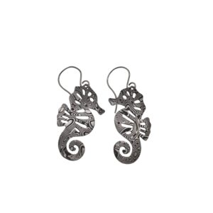 Orecchini di damasco in acciaio inossidabile Cavallucci marini