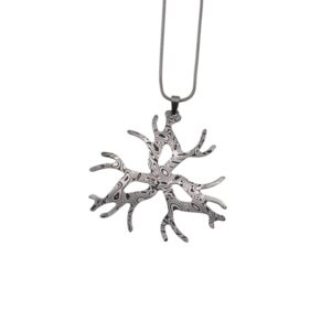 Pendente in damasco di acciaio inossidabile Corallo tre rami