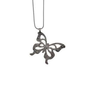 Pendente in damasco di acciaio inossidabile Farfalla