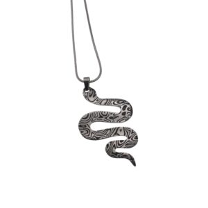 Pendente in damasco di acciaio inossidabile Serpente grande