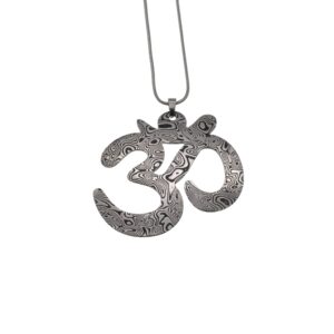 Pendente in damasco di acciaio inossidabile Simbolo “OM”