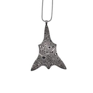 Pendente in damasco di acciaio inossidabile Triangolo astratto