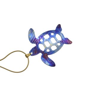 Pendente in damasco di titanio Tartaruga