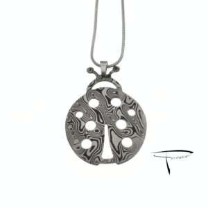 Pendente in damasco di acciaio inossidabile Coccinella