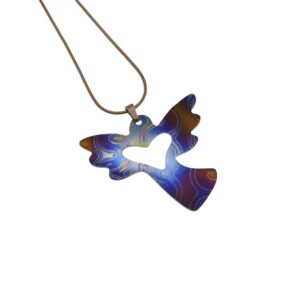 Pendente in damasco di titanio Angelo