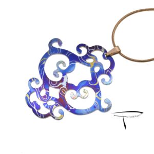 Pendente in damasco di titanio Decoro barocco