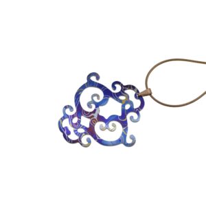 Pendente in damasco di titanio Decoro barocco