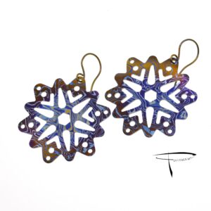 Orecchini in damasco di titanio Fiocco di neve 2