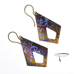 Orecchini in damasco di titanio Rombo 3