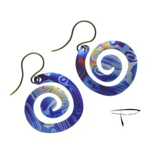 Orecchini in damasco di titanio Spirali