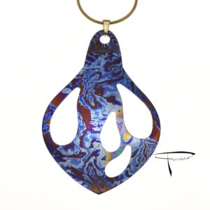 Pendente in damasco di titanio Ciondolo pioggia