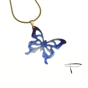 Pendente in damasco di titanio Farfalla piccola